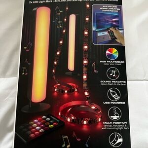 New box RGB 5 piece LED Light Bars music with Remote Control college